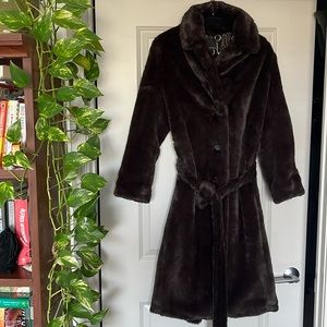Banana Republic faux mink coat, size S, brown color, great condition.